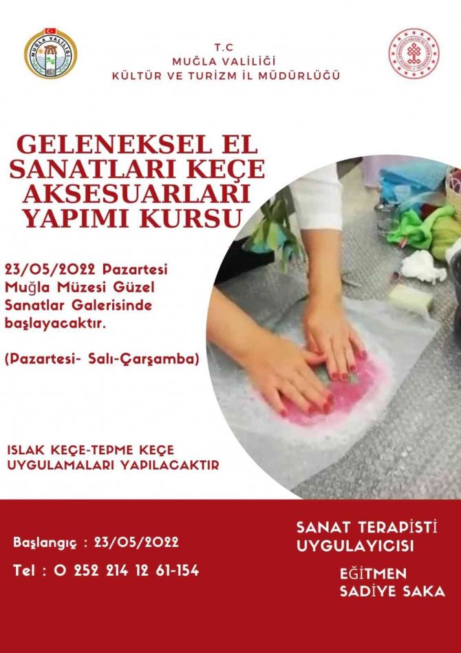 Muğla’da Geleneksel El Sanatları Keçe Aksesuarları Yapımı Kursu Başlayacak