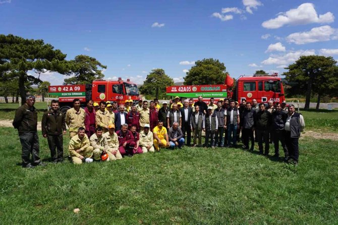 Konya’da Orman Yangını İşçilerinin Yangınla Mücadele Eğitimleri Tamamlandı
