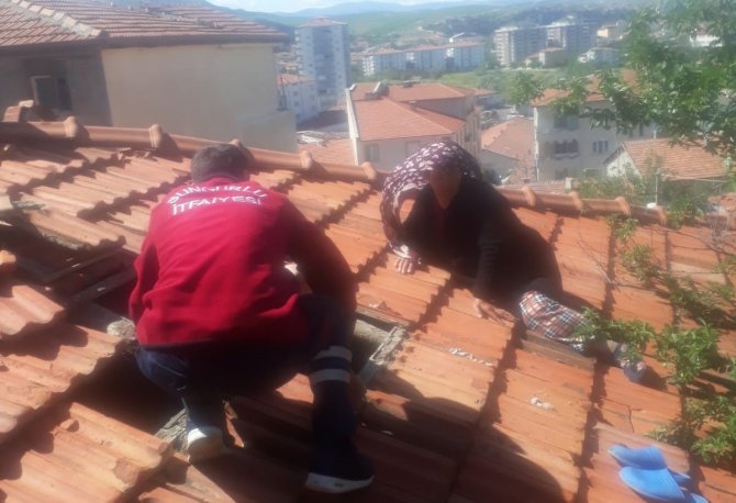 İ̇laçlama Yapmak İçin Çıktığı Çatıda Ayağını Kırdı