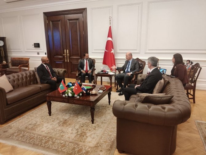 Bakan Soylu, Maldivlerli Mevkidaşı Abdullah İle Görüştü