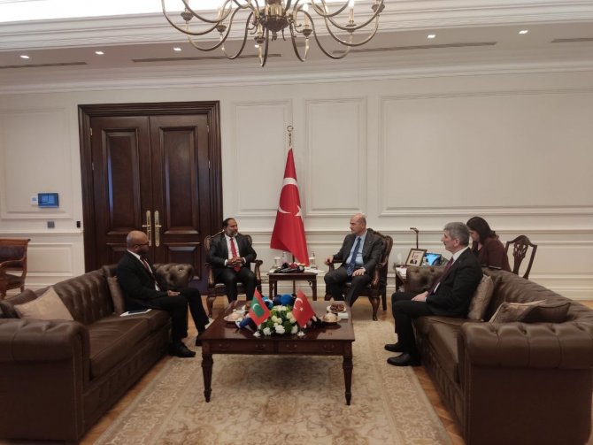 Bakan Soylu, Maldivlerli Mevkidaşı Abdullah İle Görüştü