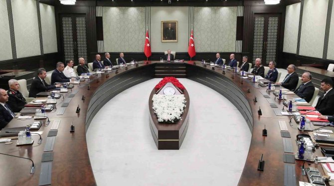 Milli Güvenlik Kurulu (Mgk), Cumhurbaşkanı Recep Tayyip Erdoğan Başkanlığında Cumhurbaşkanlığı Külliyesi’nde Toplandı.