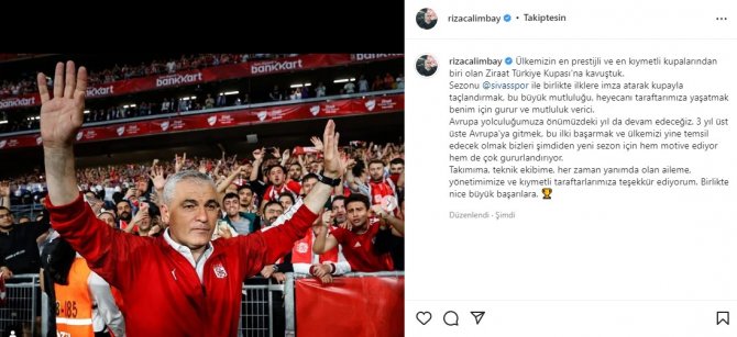 Rıza Çalımbay, ‘Göreve Hazırım’ Mesajı Verdi