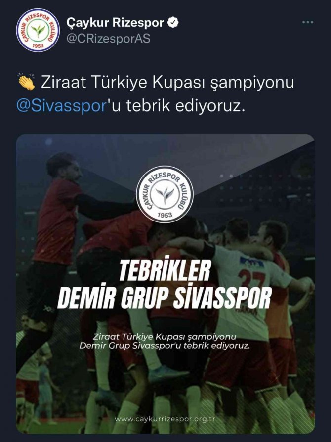 Spor Kulüpleri, Sivasspor’u Kutladı