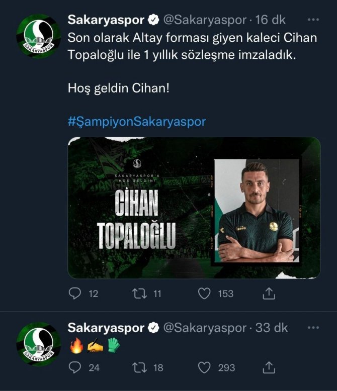 Sakaryaspor Kaleci Cihan Topaloğlu’nu Renklerine Bağladı