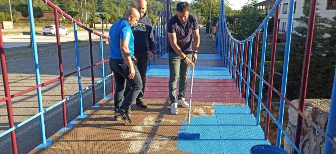 Sembolik Köprü Bu Yıl Bordo-maviye Boyandı