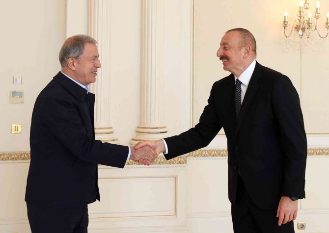 Bakan Akar Ve Beraberindeki Tsk Komuta Kademesi, Aliyev İle Görüştü