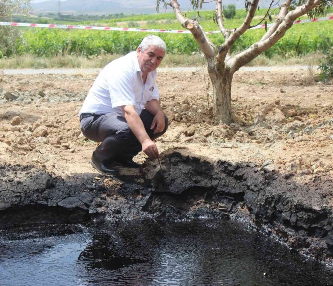 Manisa’da Petrole Benzer Siyah Sıvı Heyecan Uyandırdı