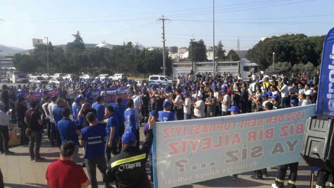 Tüpraş’ın Aliağa Rafinerisi’nde İşçiler Eylemde
