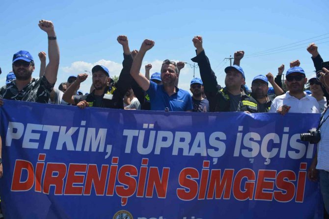 Tüpraş’ın Aliağa Rafinerisi’nde İşçiler Eylemde