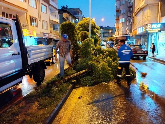 Aydın’da Fırtına Kabusu, Büyükşehir Ekipleri Bu Defa Fırtına İle Yarıştı