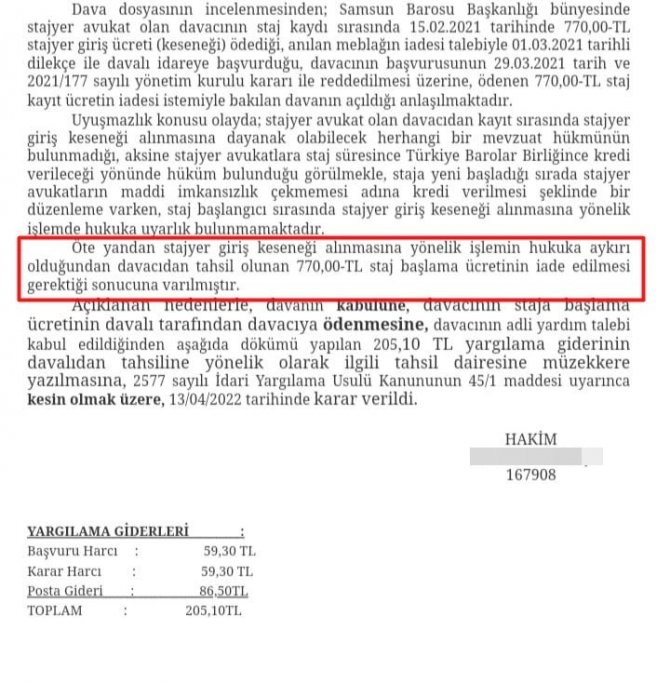 Genç Avukat Baroya Açtığı Davayı Kazandı