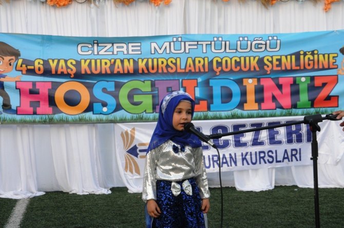 Cizre’de 4-6 Yaş Kur’an Kurslarının Coşkulu Yıl Sonu Şenliği