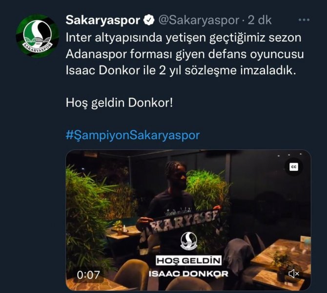 Sakaryaspor Defans Oyuncusu Isaac Donkor İle Anlaştı