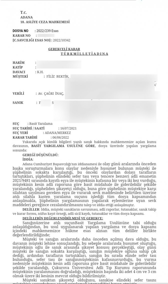 Komşusunu Tencereyle Yaralayan Kadına 3 Ay 22 Gün Hapis Cezası