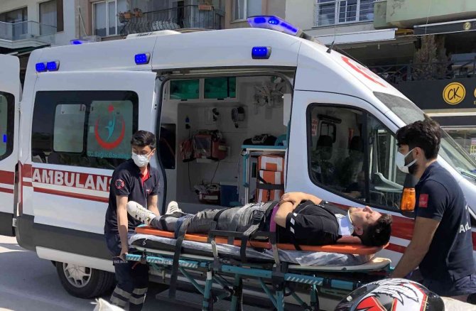 Sinop’ta Motosikletten Düşen Kurye Yaralandı