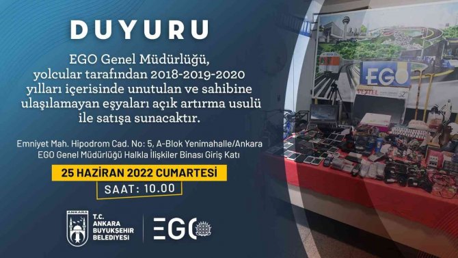 Toplu Taşıma Araçlarında Unutulan Eşyalar Satışa Çıkıyor
