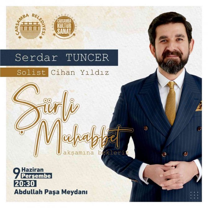 Çarşamba’da Serdar Tuncer ‘Şiirli Muhabbet’ Konferansı