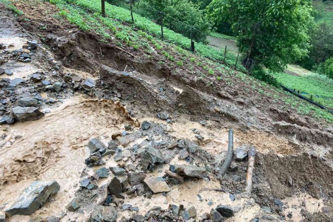 Gümüşhane’de Aşırı Yağış Sele Neden Oldu