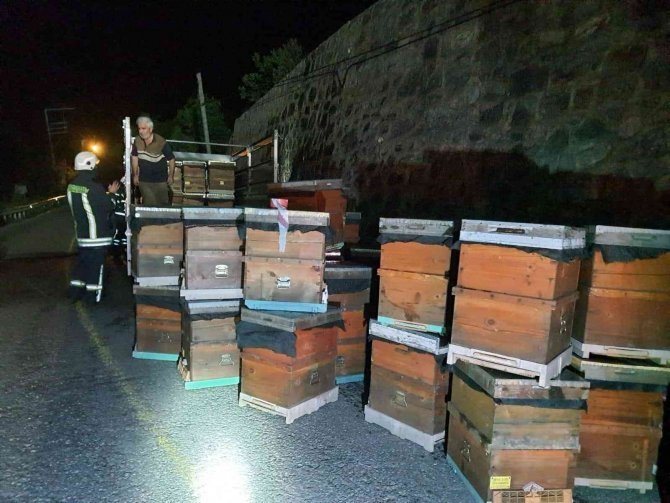 Arı Kovanı Yüklü Kamyonet Alev Alev Yandı, Arılar Son Anda Kurtarıldı