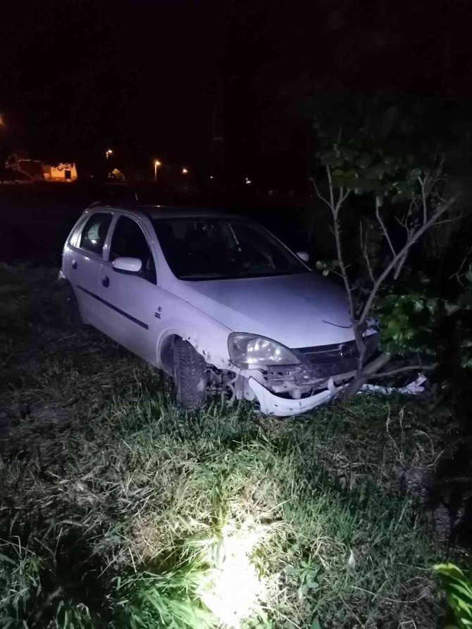 Köpeğe Çarpan Otomobil Bir Evin Bahçesine Savruldu: 1 Yaralı