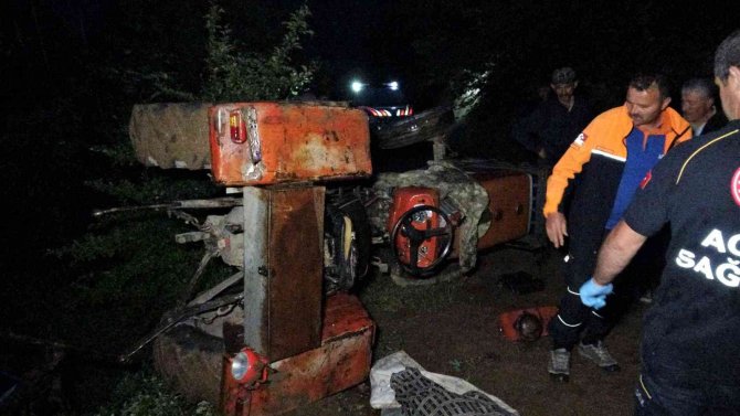 Yayla Yolunda Traktör Devrildi: 1 Ölü, 1 Yaralı