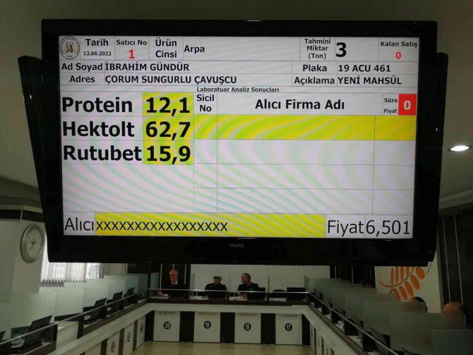 Sungurlu’da İlk Mahsul Borsaya Geldi