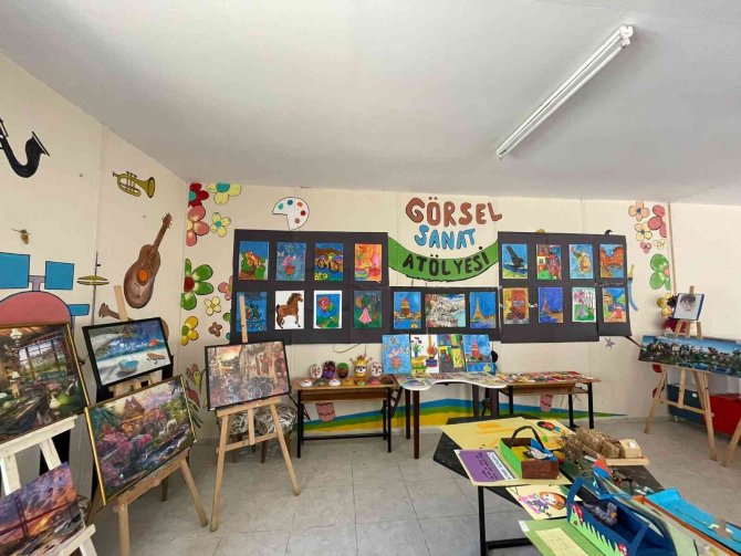 İ̇lkokul Öğrencilerinin Görsel Sanat Atölyesi Tam Not Aldı