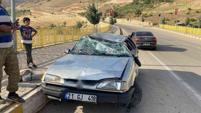 Siirt’te Araç Takla Attı: Sürücü Kazayı Yara Almadan Atlattı