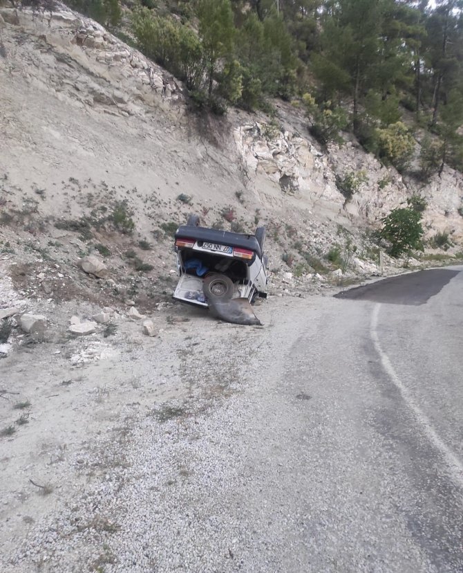 Virajı Alamayan Otomobil Takla Atıp Ters Döndü; 1 Yaralı