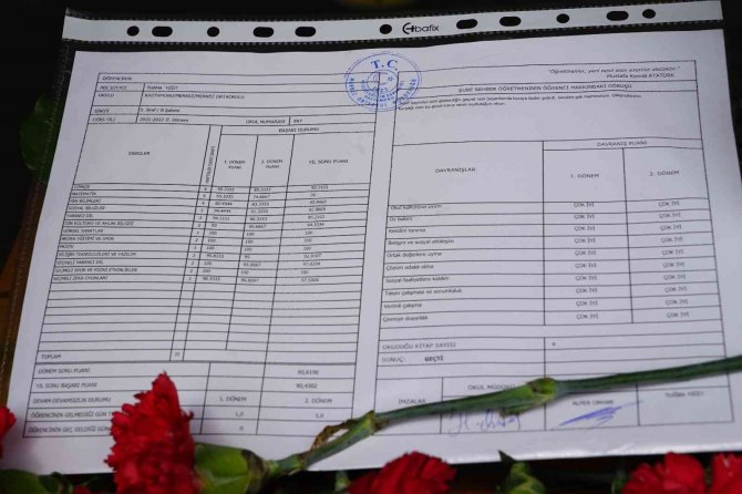 En Acı Karne Töreni: Kazada Ölen Tuana İçin Okulunda Karne Töreni Düzenlendi