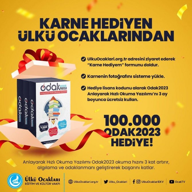 Öğrencilere Karne Hediyesi Ülkü Ocakları’ndan