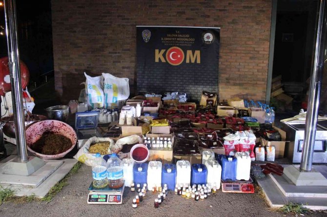 Yalova’da 1 Ton 80 Kilo Kaçak Nargile Tütünü Ele Geçirildi
