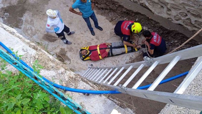Ağaçtan Dereye Düşen Şahsı İtfaiye Kurtardı