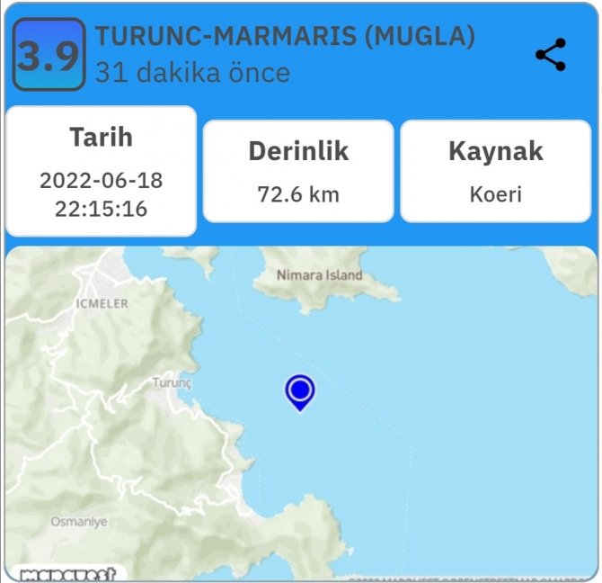 Muğla’da Deprem