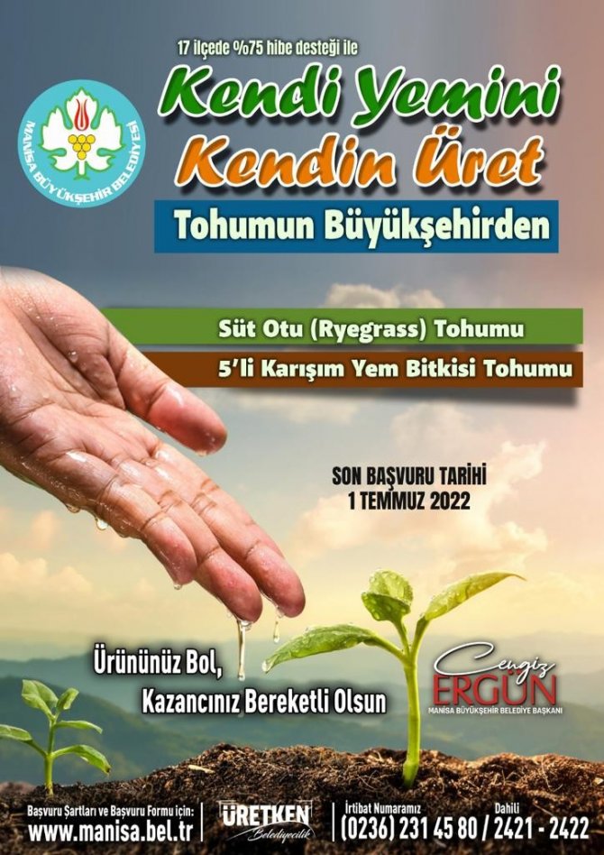 Manisa Büyükşehir’den ‘Kendi Yemini Kendi Üret’ Projesi