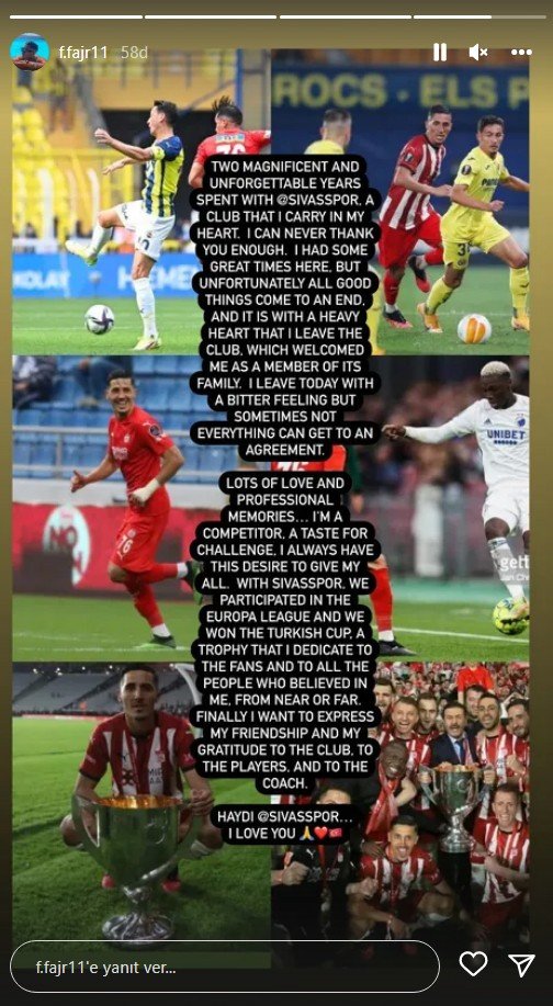 Fayçal Fajr, Sivasspor’a Veda Etti