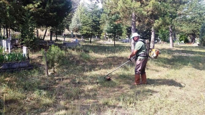 Hisarcık Mezarlığında Yabani Ot Temizliği