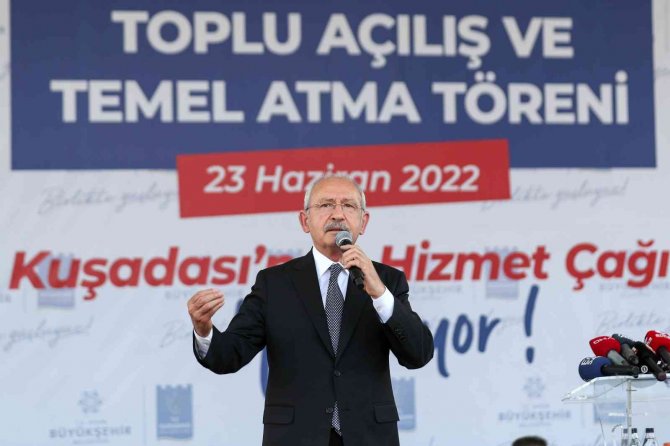 Chp Genel Başkanı Kılıçdaroğlu, Kuşadası’nda Toplu Açılış Ve Temel Atma Törenine Katıldı