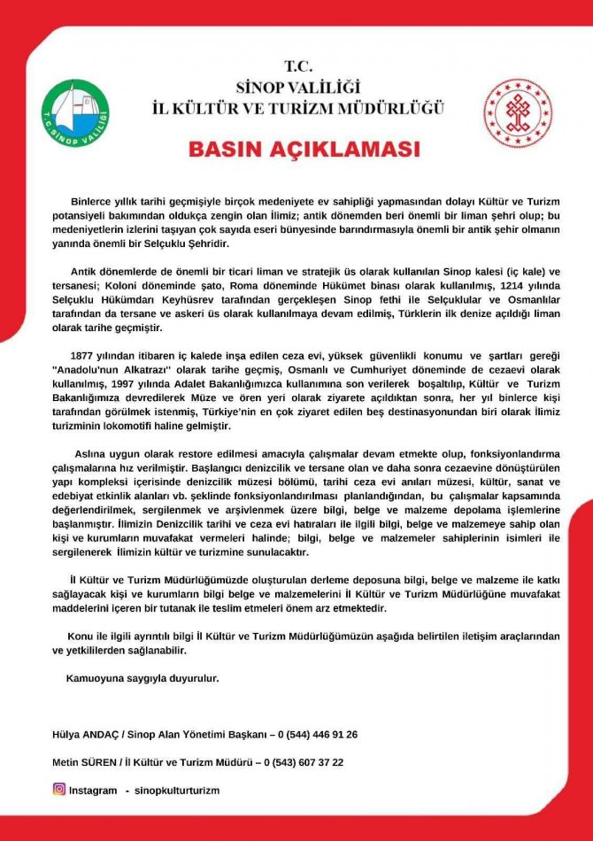 Tarihi Sinop Cezaevi’nde Sergilemek İçin Bilgi Ve Belgeler Toplanıyor