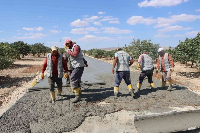 Birecik’te Çelik Hasırlı Beton Yol Uygulaması
