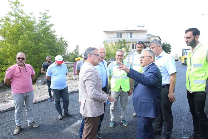 Başkan Büyükkılıç, Hacılar - İ̇ncesu Bağlantı Yolunda İncelemelerde Bulundu