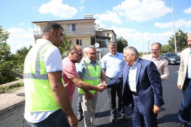 Başkan Büyükkılıç, Hacılar - İ̇ncesu Bağlantı Yolunda İncelemelerde Bulundu