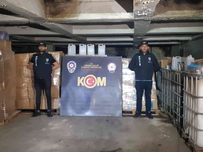 Başkentte Sahta Alkol Üreticilerine Darbe: 34 Bin Litre Alkol Ele Geçirildi