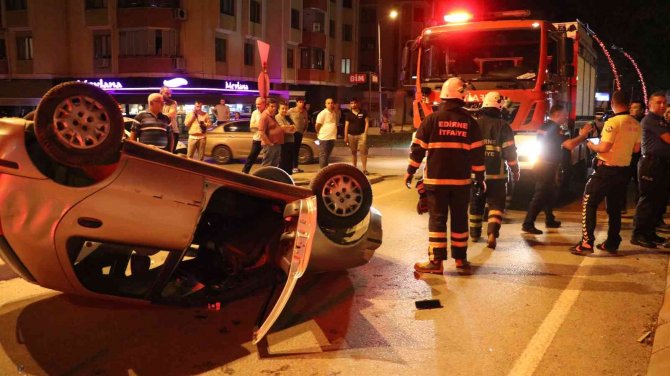 Edirne’de Kontrolden Çıkan Otomobil Takla Attı: 2 Yaralı
