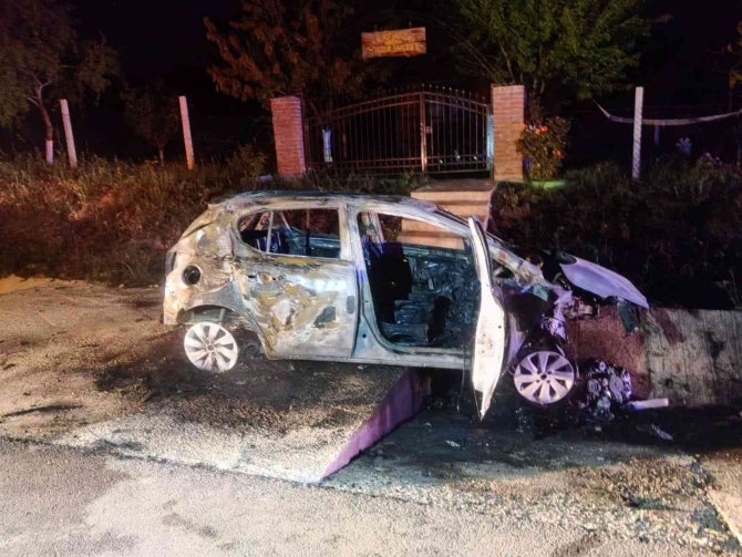 Tekirdağ’da Takla Atan Otomobil Alev Aldı: 1 Yaralı