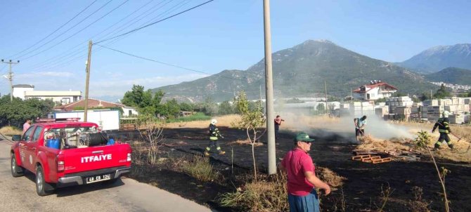 Fethiye’de Anız Yangını Panikletti