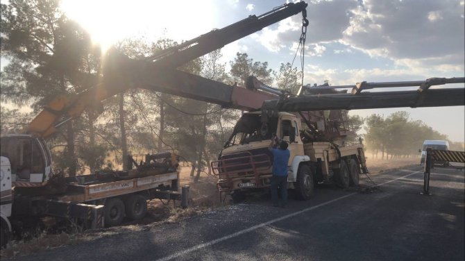 Şanlıurfa’da Devrilen Vincin Sürücüsü Yaralandı