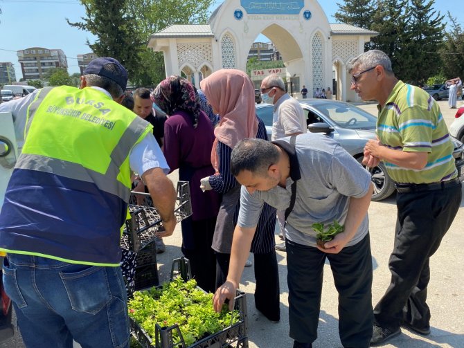 Bursa’da Mezarlık Ziyaretçilerine Ücretsiz Çiçek