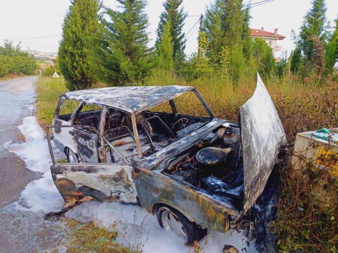 Yalova’da Direğe Çarpan Otomobil Alevlere Teslim Oldu: 2 Yaralı